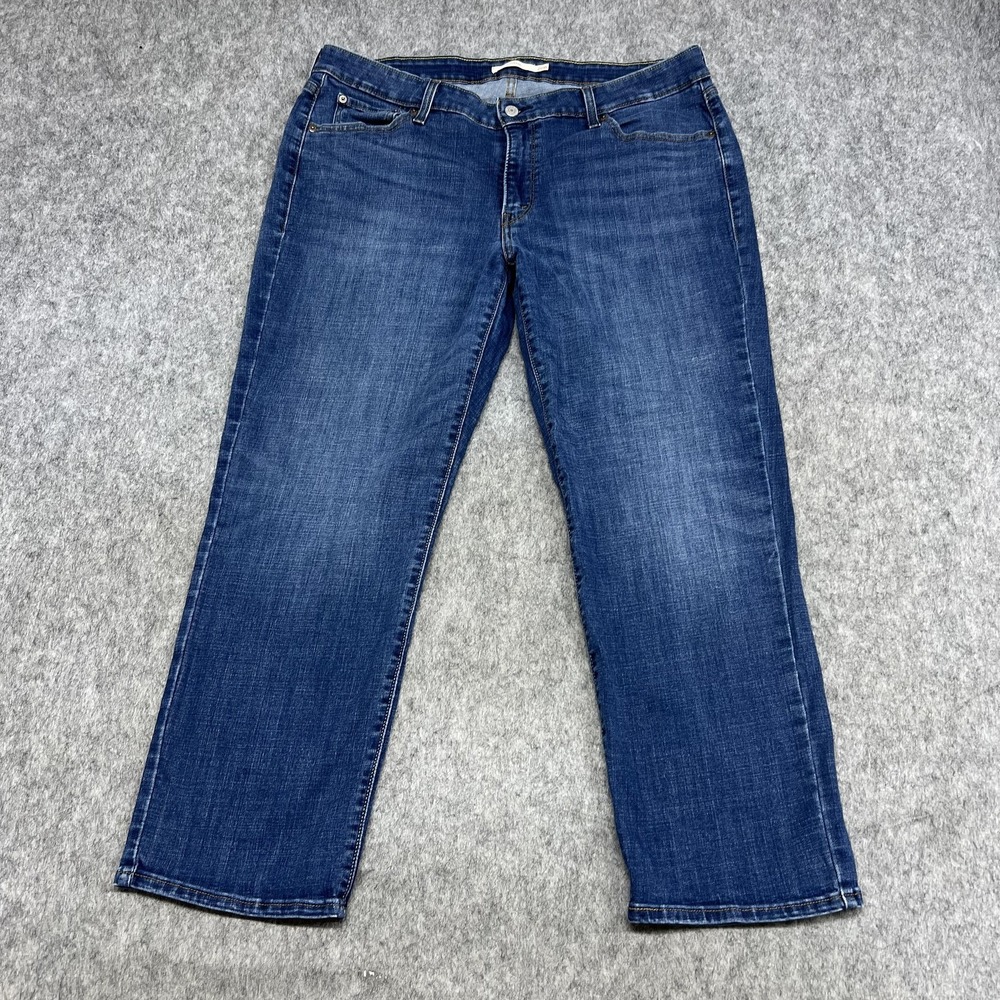 Levis Jeans Womens 20W Blue Boyfriend Mid Rise Relaxed Stretch Denim Medium Wash